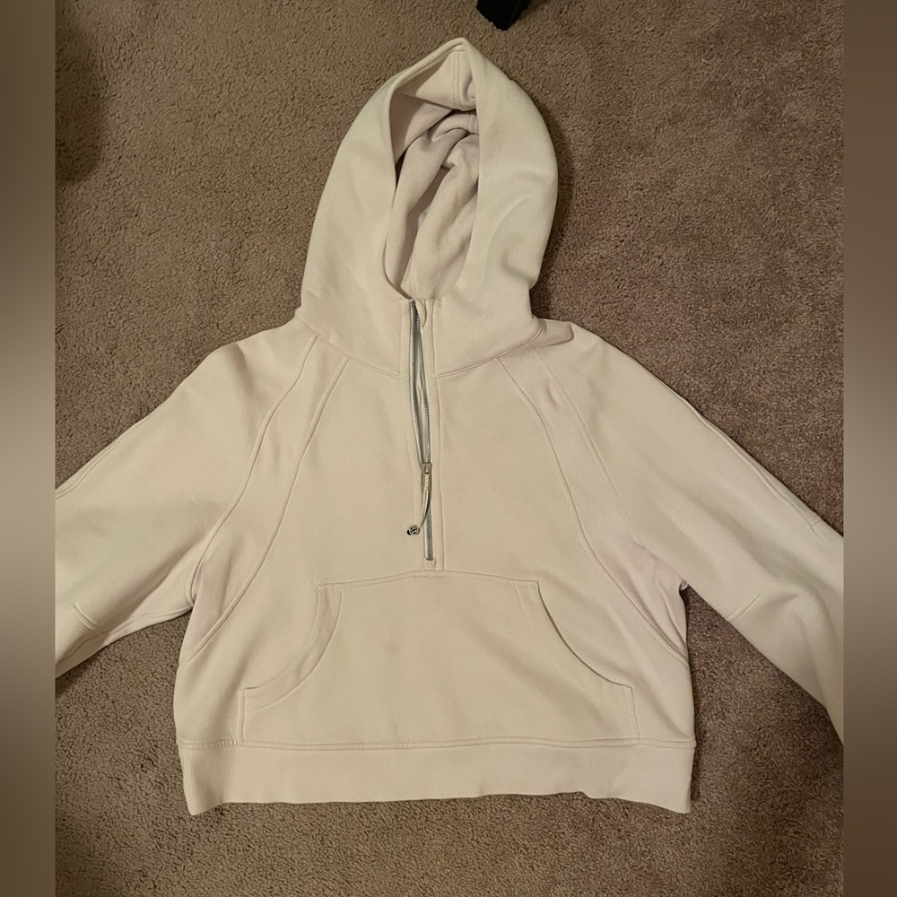 Worn once Lululemon Scuba Oversized Half-Zip Hoodie Bone M/L